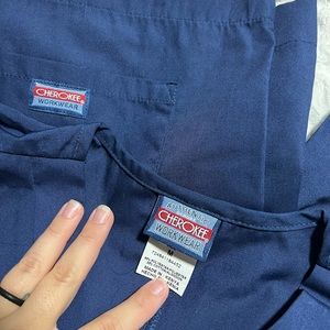Cherokee women’s scrubs. BLACK AND BLUE SETS